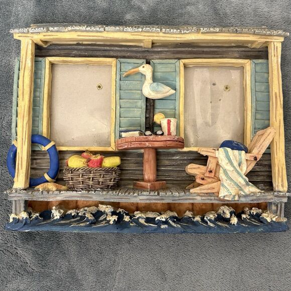 Unbranded Other - Vintage Seaside Shack Double Picture Picture Frame